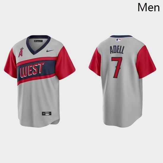 Men Los Angeles Angels 7 Jo Adell Men Nike Gray 2021 Little League Classic Game MLB Jersey